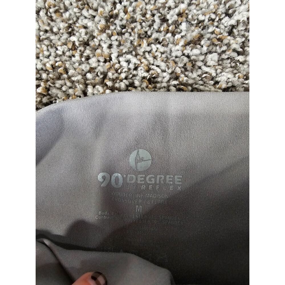 90 Degree by Reflex Womens Sz M Flare Leg Yoga Pants Athletic Taupe - Picture 3 of 4